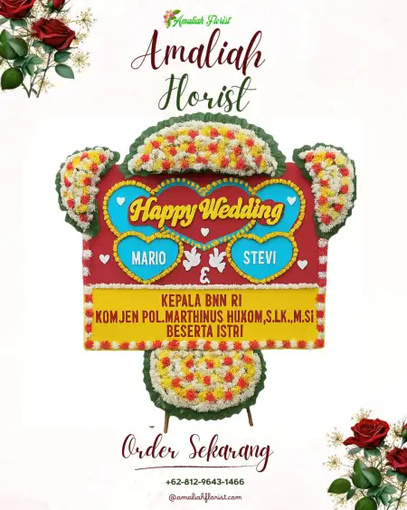 Papan Bunga Pernikahan Beraban